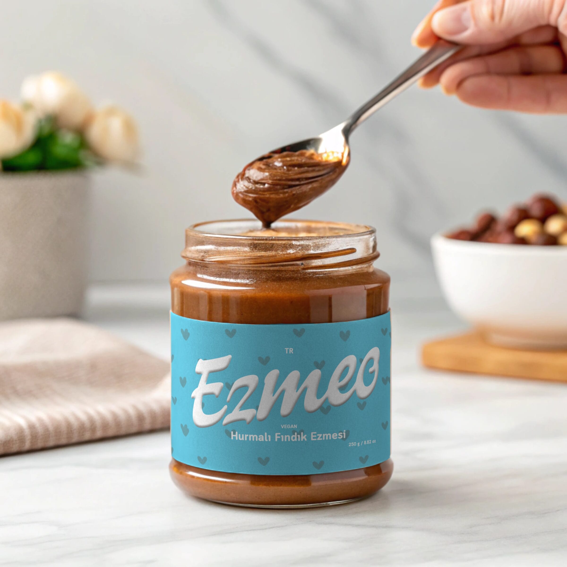 Ezmeo Hurmalı Fındık Ezmesi 250g cam kavanoz