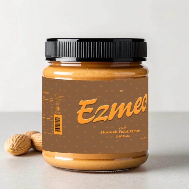 Ezmeo Hurmalı Fıstık Ezmesi cam kavanoz ambalajlı